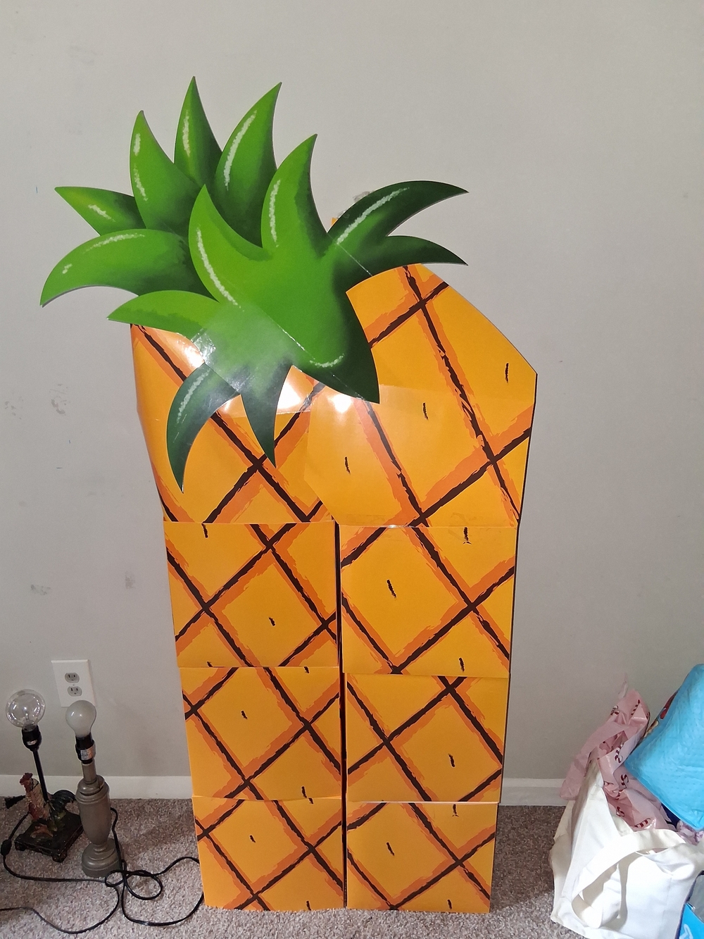 Pineapple Decorative Party Prop Panel - Bright Yellow Green
